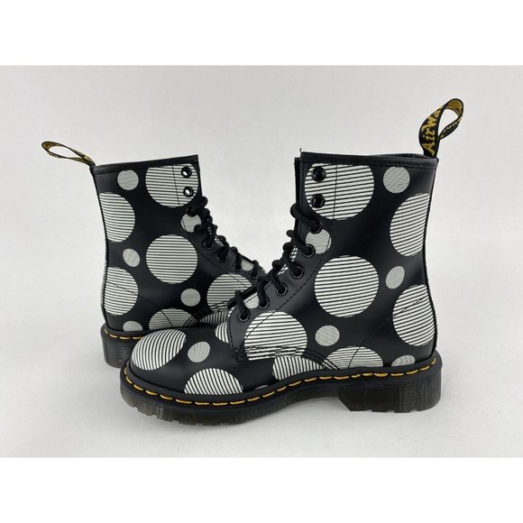 Dr Martens 1460 Black White Polka Dot Smooth Women's Boots Leather 26876009 - Picture 12 of 12